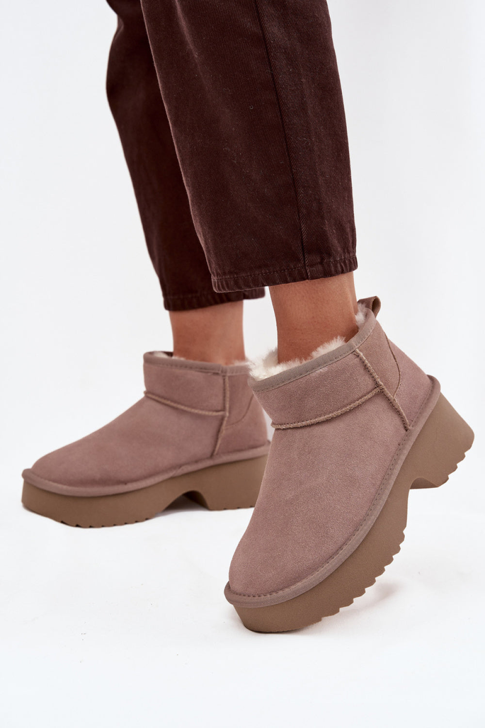 Step In Style Milora Khaki Suede Platform Snow Boots - view 3