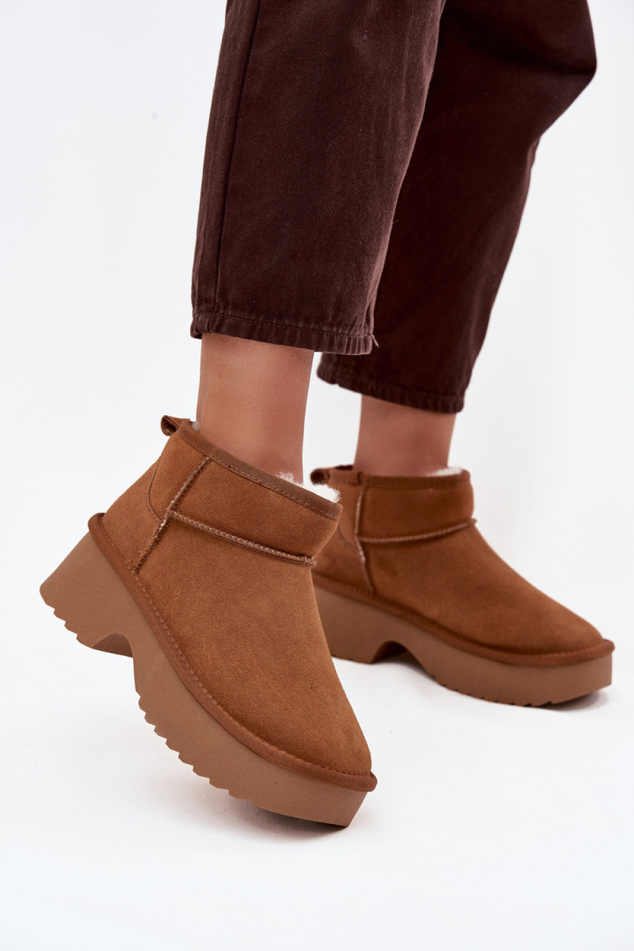 Step In Style Milora Camel Suede Platform Snow Boots