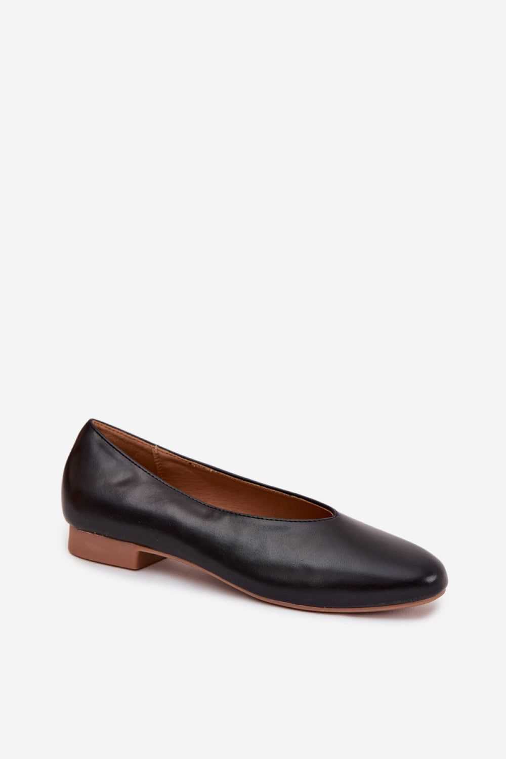 Step In Style Olyssia Black Faux Leather Flat Ballet Flats - view 2