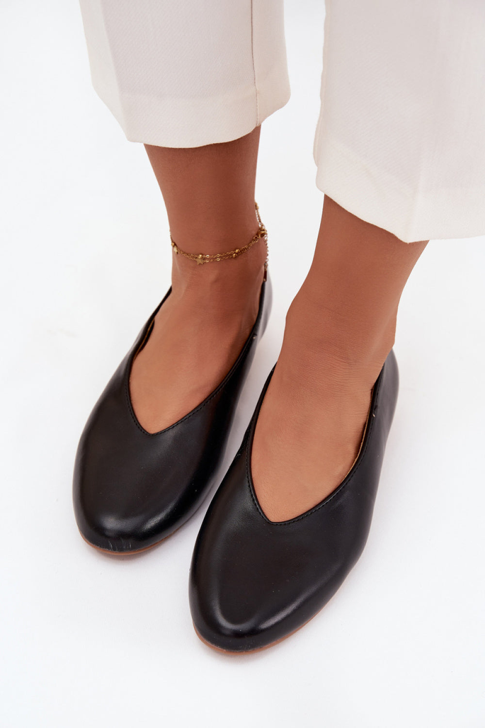 Step In Style Olyssia Black Faux Leather Flat Ballet Flats - view 3