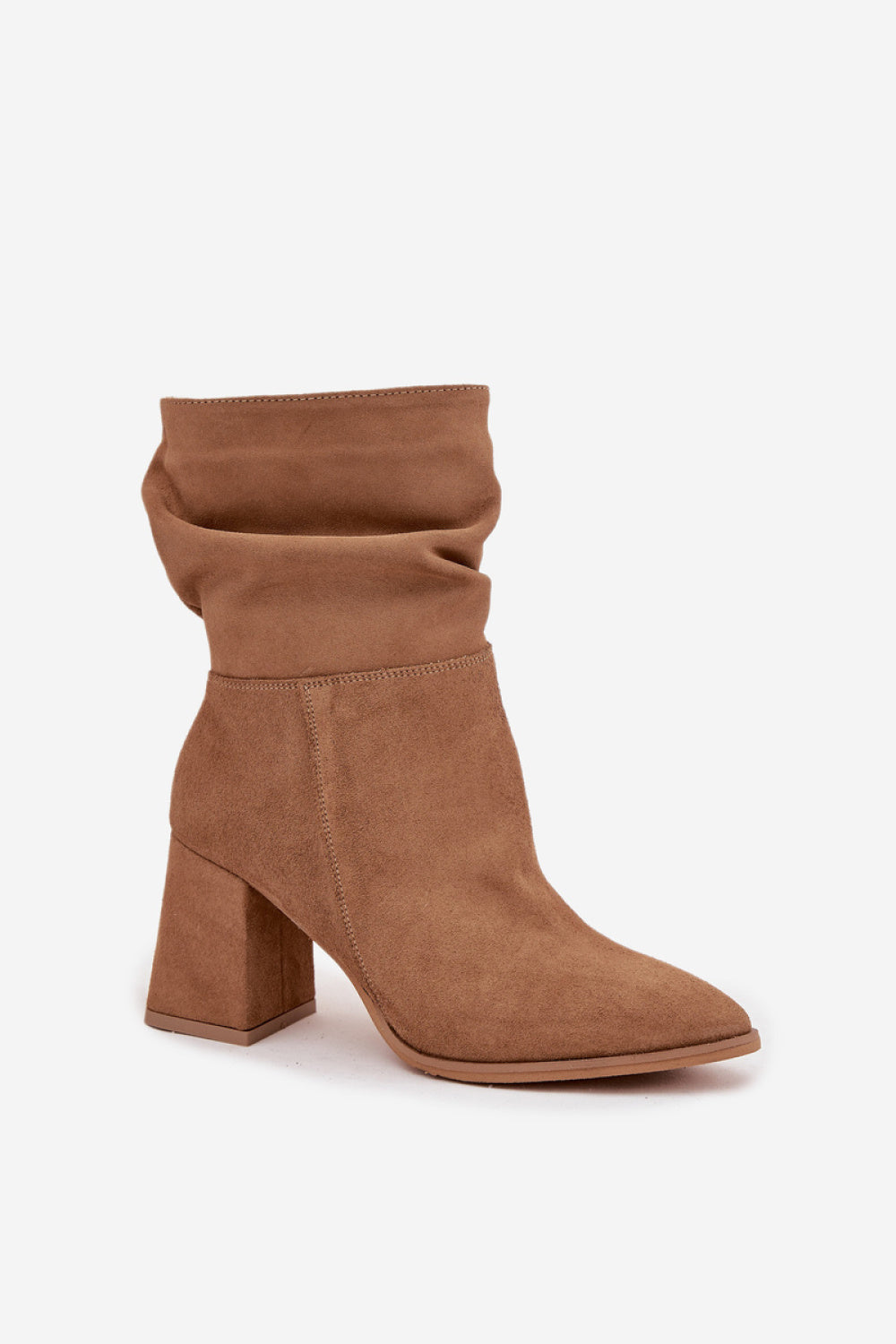 Step In Style Zazoo Beige Suede Block Heel Heeled Ankle Boots - view 2