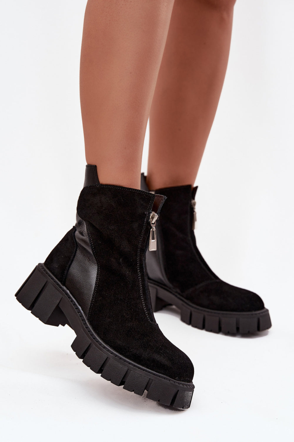 Step In Style Black Suede Block Heel Boots