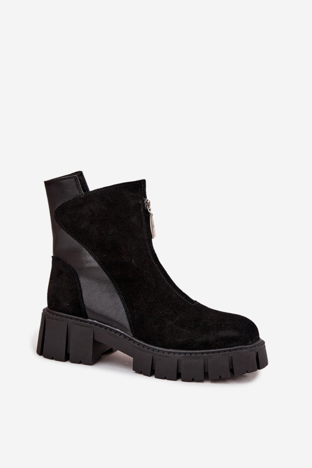 Step In Style Black Suede Block Heel Boots - view 2