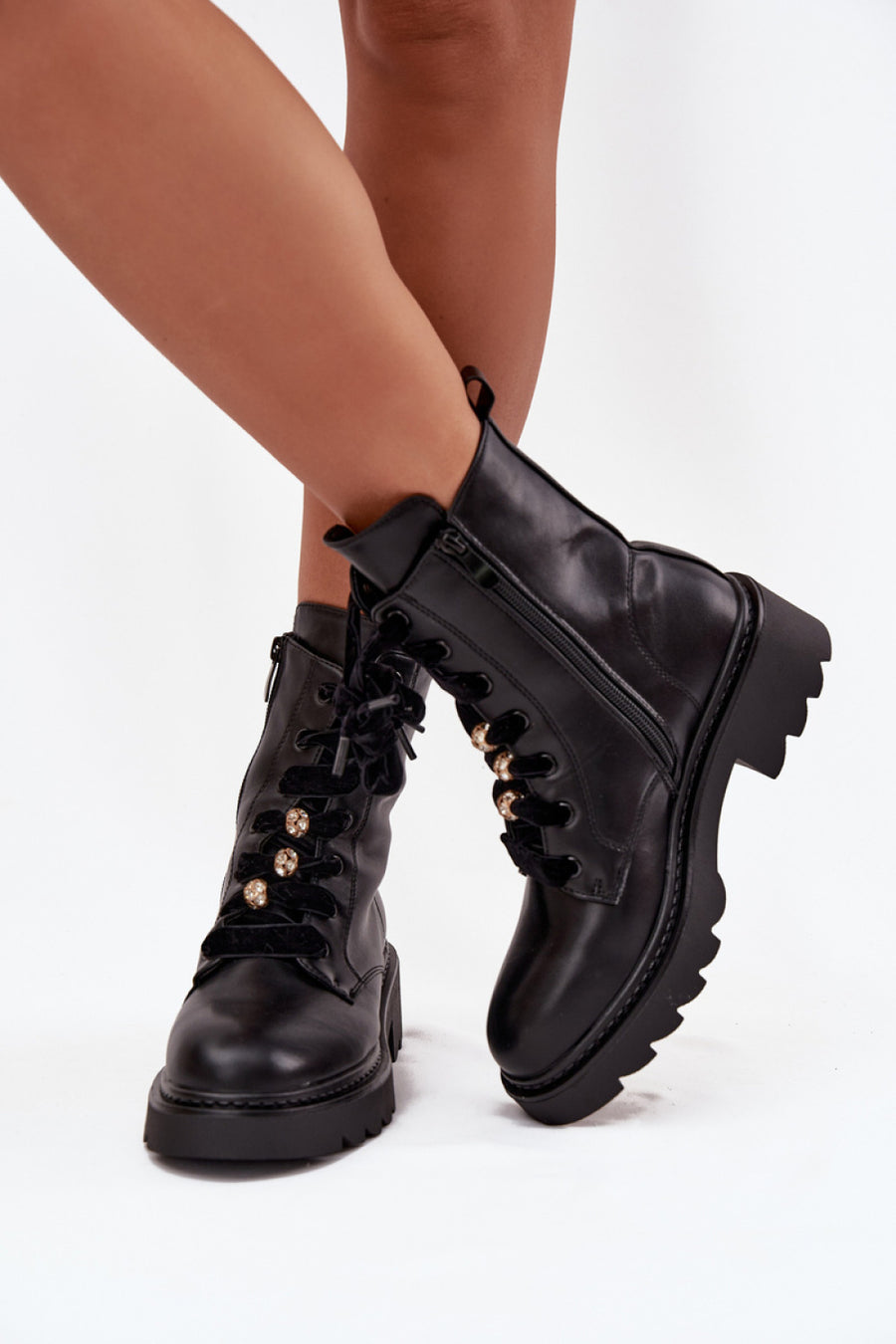 Step In Style Elindra Black Velvet Boots