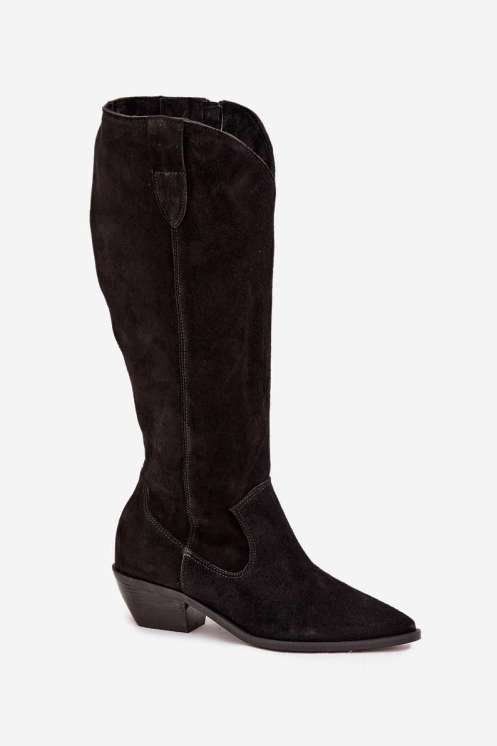 Step In Style Zazoo Black Suede Heeled Ankle Boots - view 2