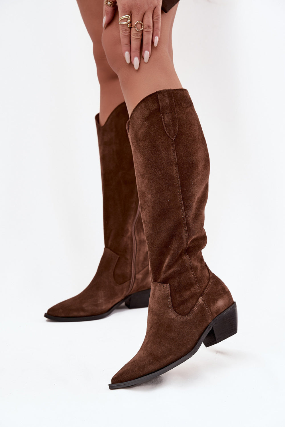 Step In Style Zazoo Brown Suede Heeled Ankle Boots