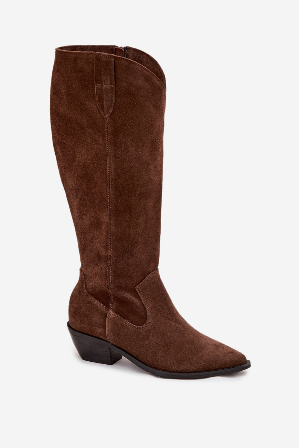 Step In Style Zazoo Brown Suede Heeled Ankle Boots - view 2