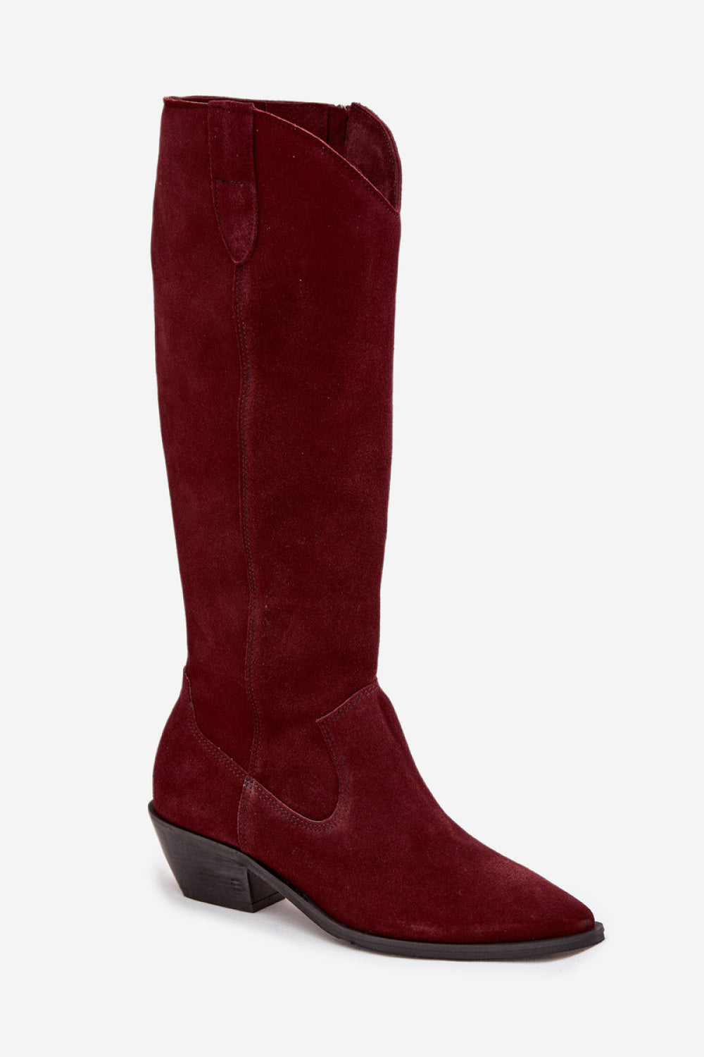 Step In Style Zazoo Burgundy Suede Heeled Ankle Boots - view 2