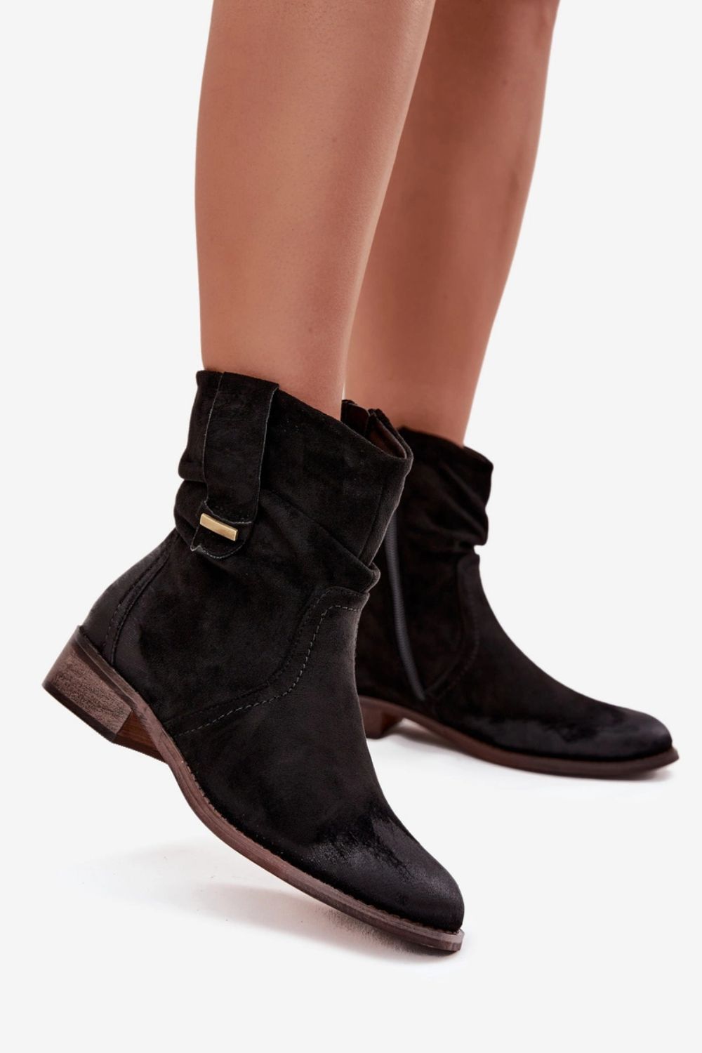 Step In Style Gracia Black Faux Suede Warm Lined Boots - view 3