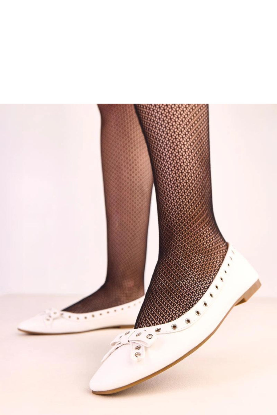Solea Baisa White Faux Leather Flat Ballet Flats