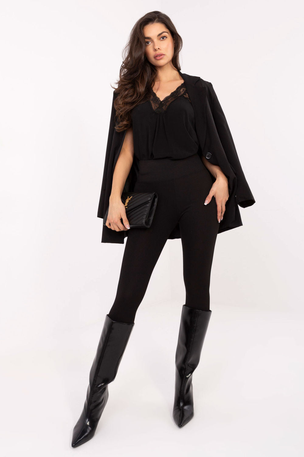 Relevance Black Ribbed High Waisted Leggings