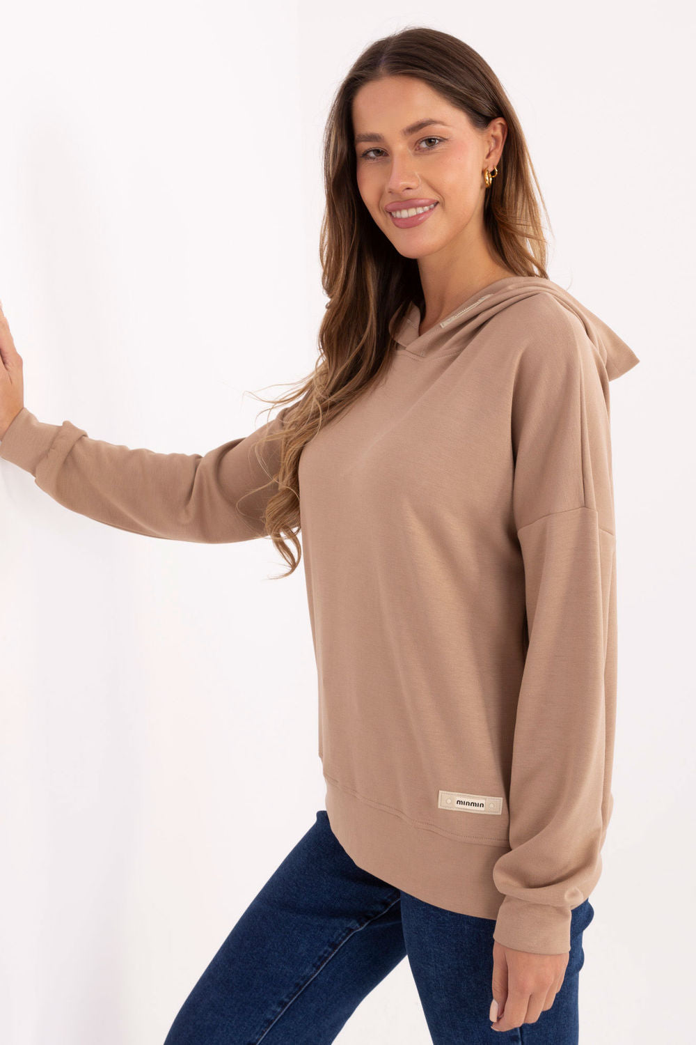 Relevance Beige Hooded Long Sleeve Sweatshirt - view 2