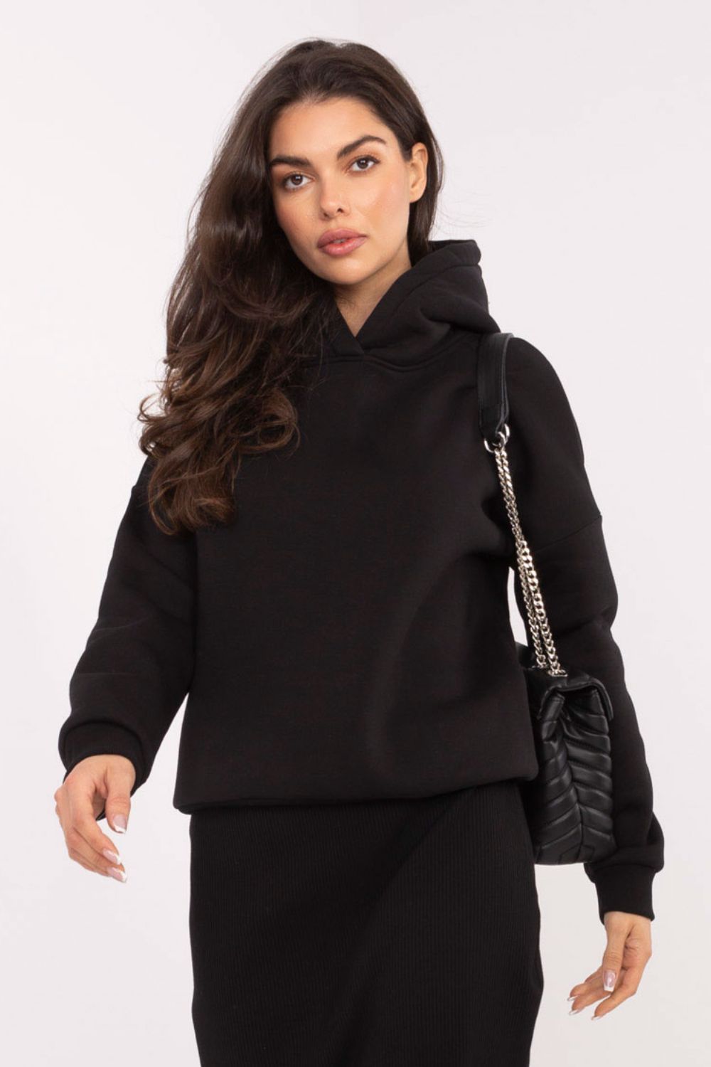 Relevance Black Hooded Long Sleeve Sweatshirt - view 5
