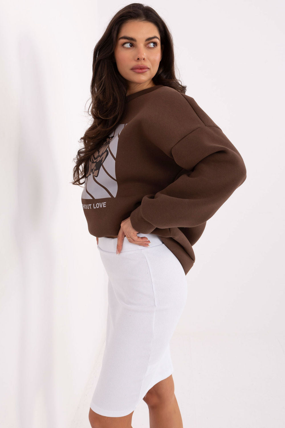Rue Paris White Knitted Cotton Skirt - view 2