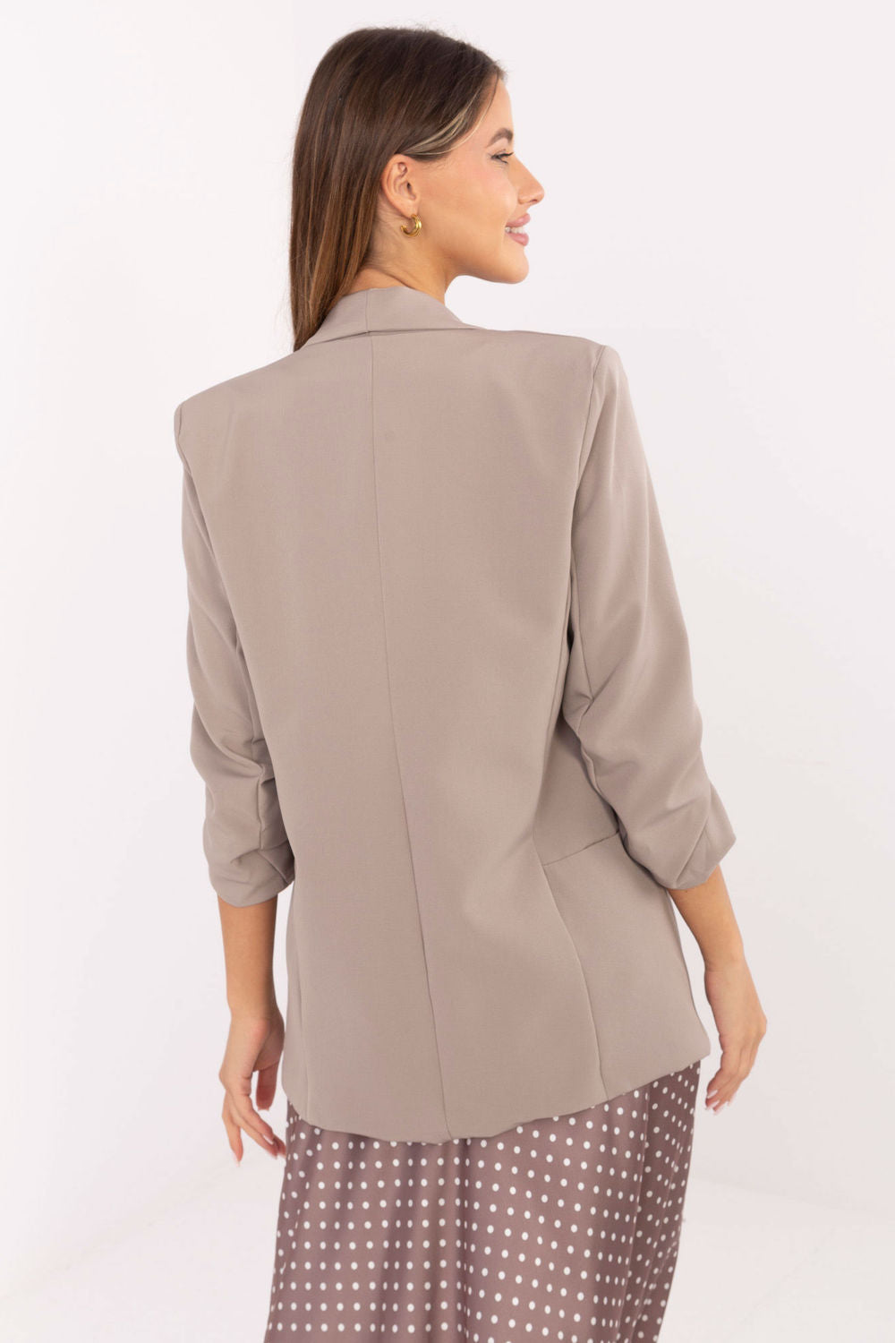 Rue Paris Dark Beige Jacket with Lining - view 3