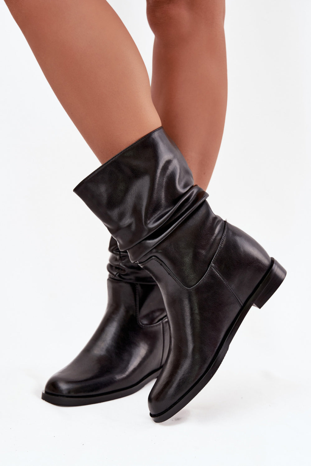 Step In Style Maciejka Black Leather Flat Boots - view 3