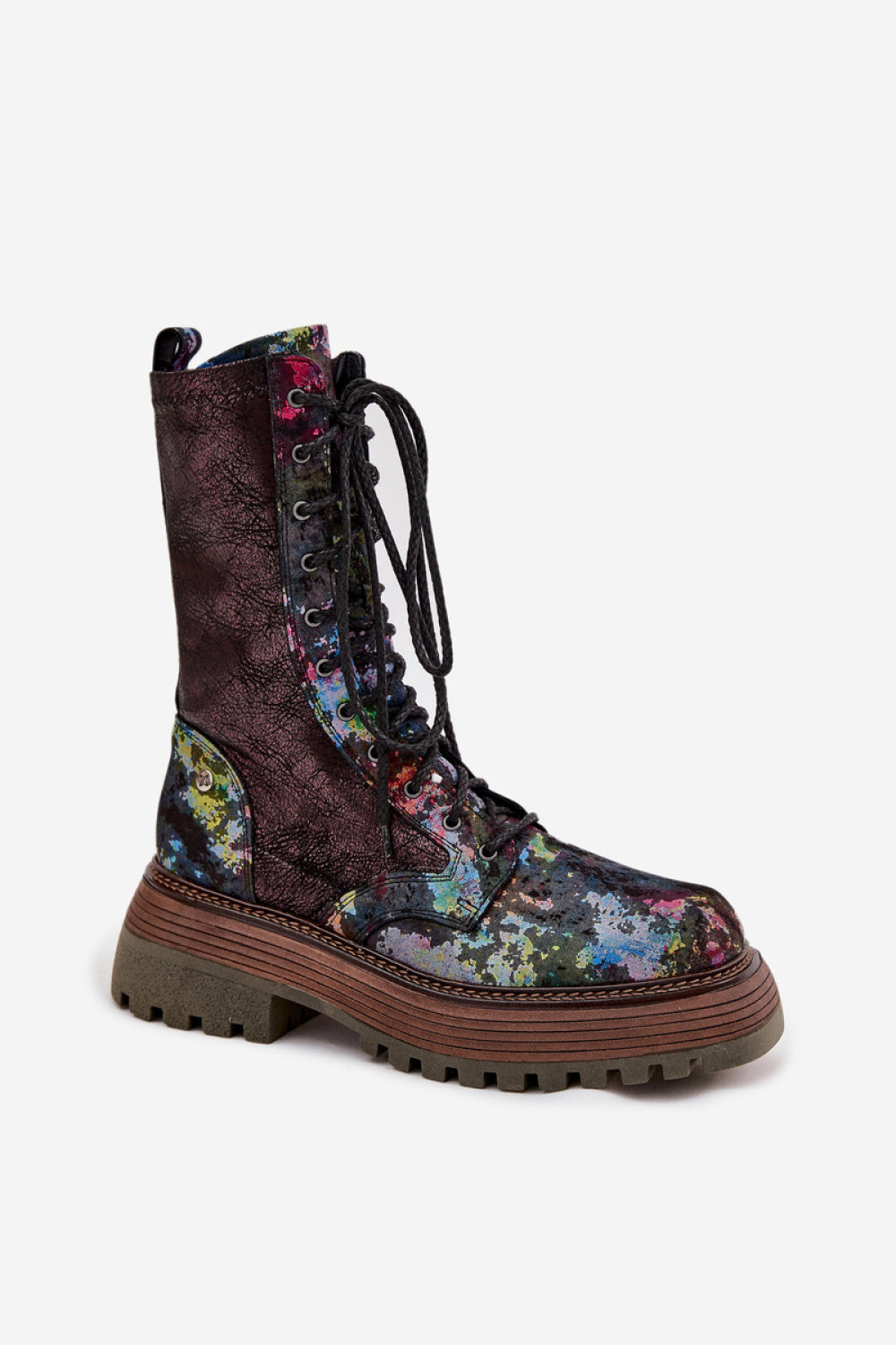 Step In Style Maciejka Multicolour Leather Platform Ankle Boots with Zip - view 2
