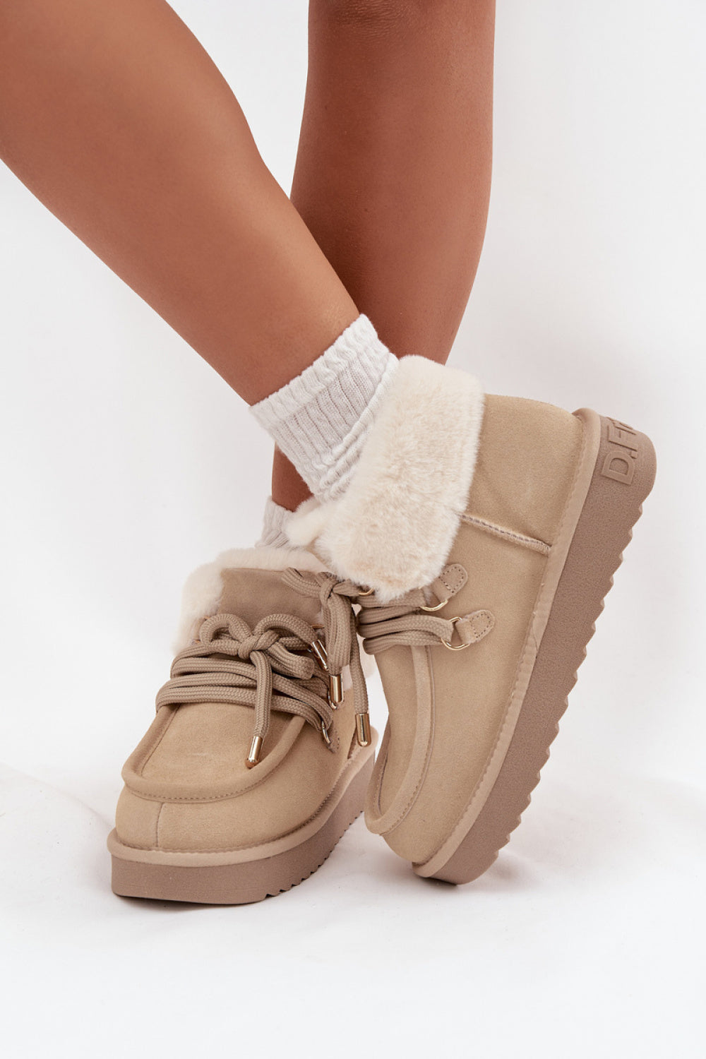 Step In Style Light Beige Suede Warm Lined Snow Boots - view 3