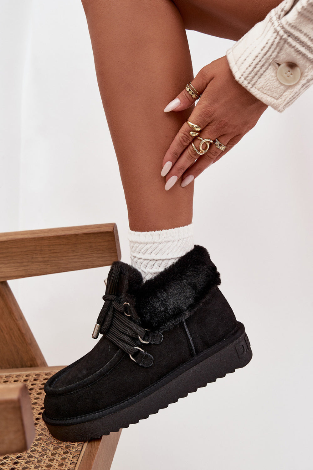 Step In Style Black Suede Warm Lined Snow Boots - view 3