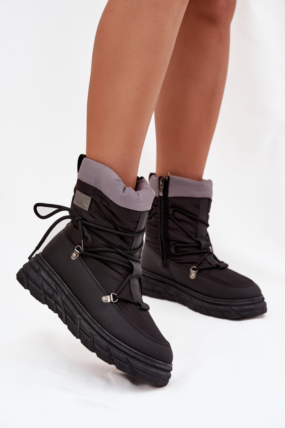 Step In Style Lee Cooper Black Platform Warm Lined Snow Boots
