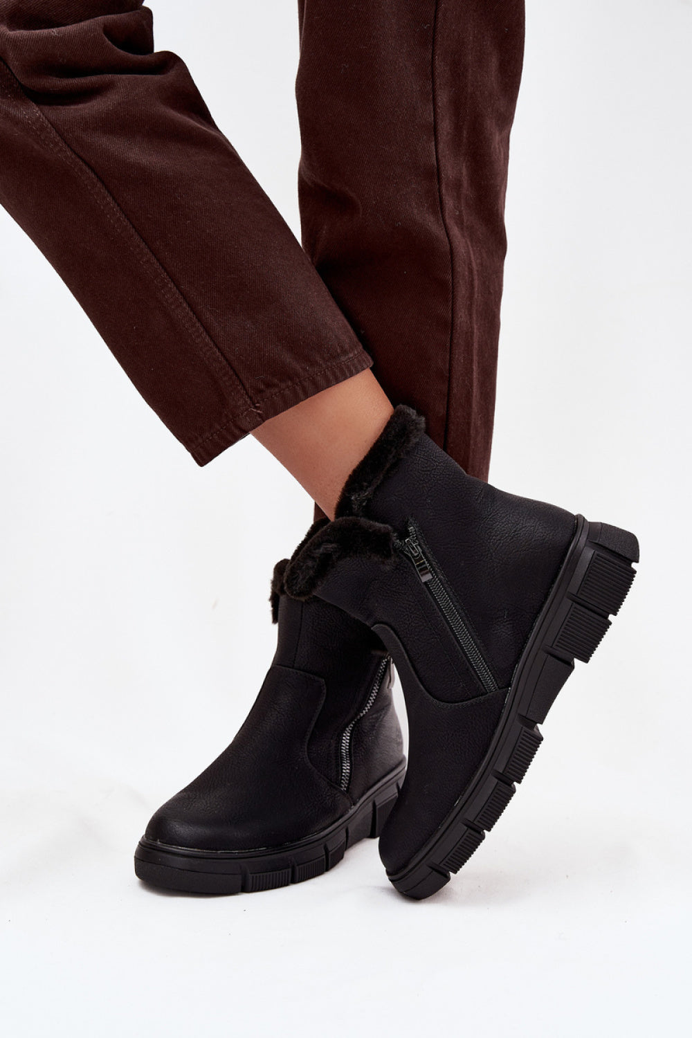 Step In Style Briselle Black Faux Leather Platform Snow Boots - view 3