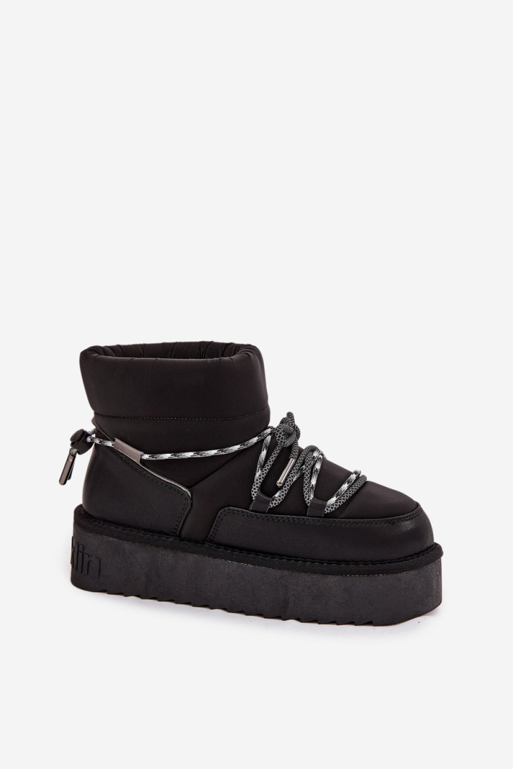 Step In Style Black Lace Up Warm Lined Snow Boots - view 2