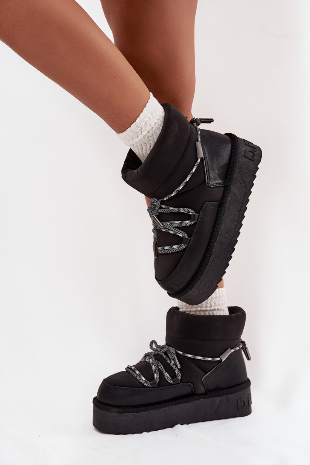 Step In Style Black Lace Up Warm Lined Snow Boots - view 3