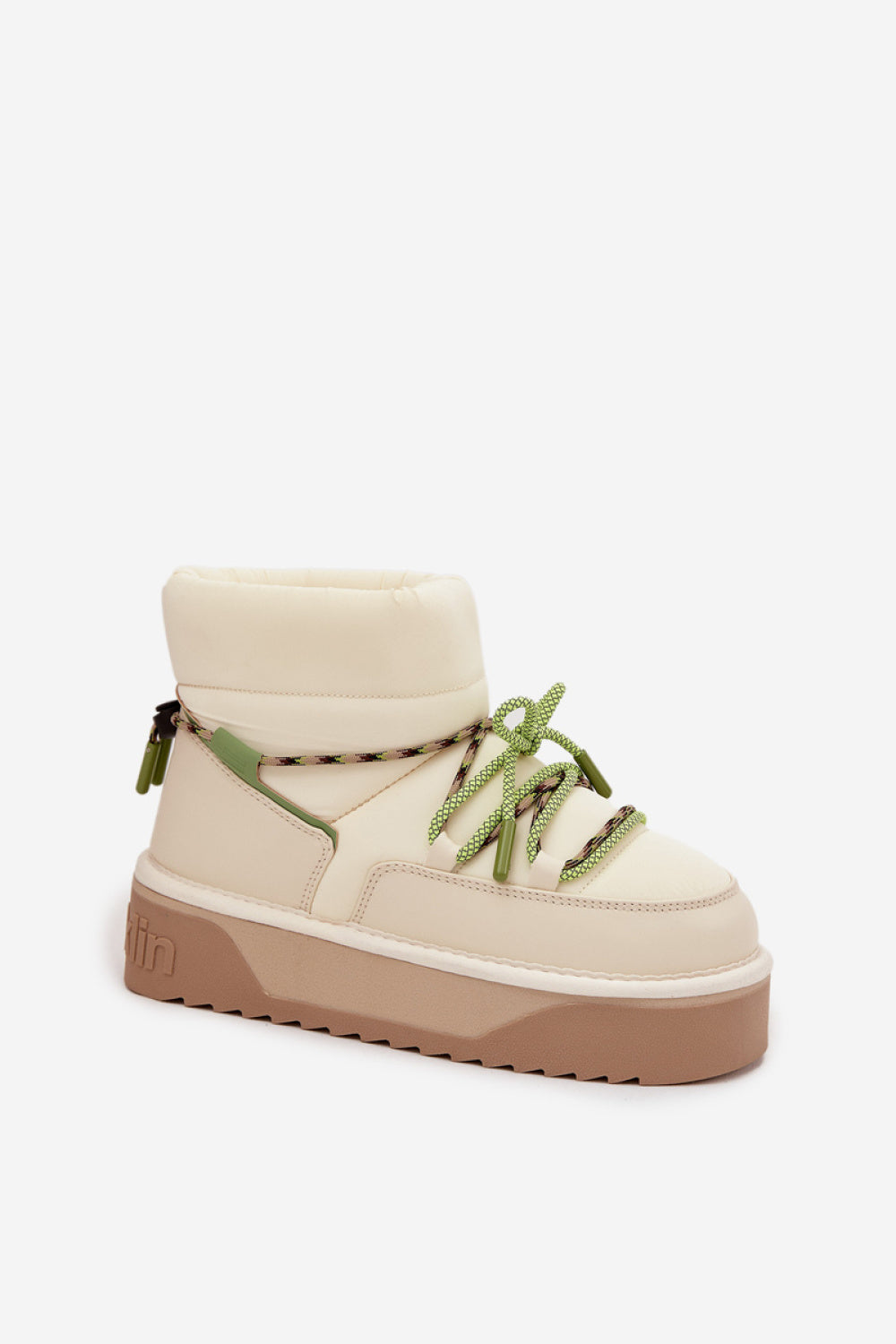 Step In Style Light Beige Lace Up Warm Lined Snow Boots - view 2