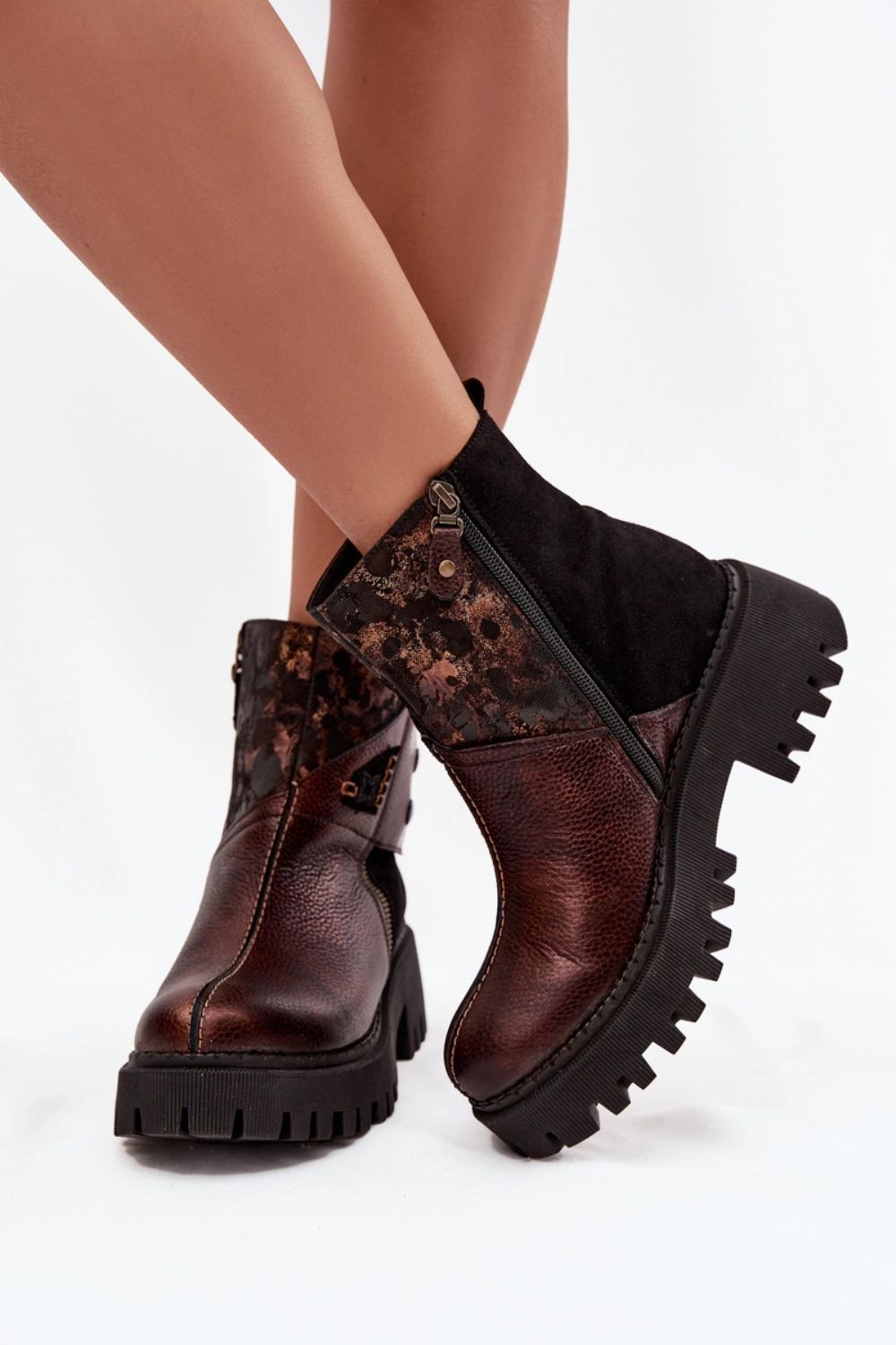 Step In Style Maciejka Brown Leather Platform Boots - view 3