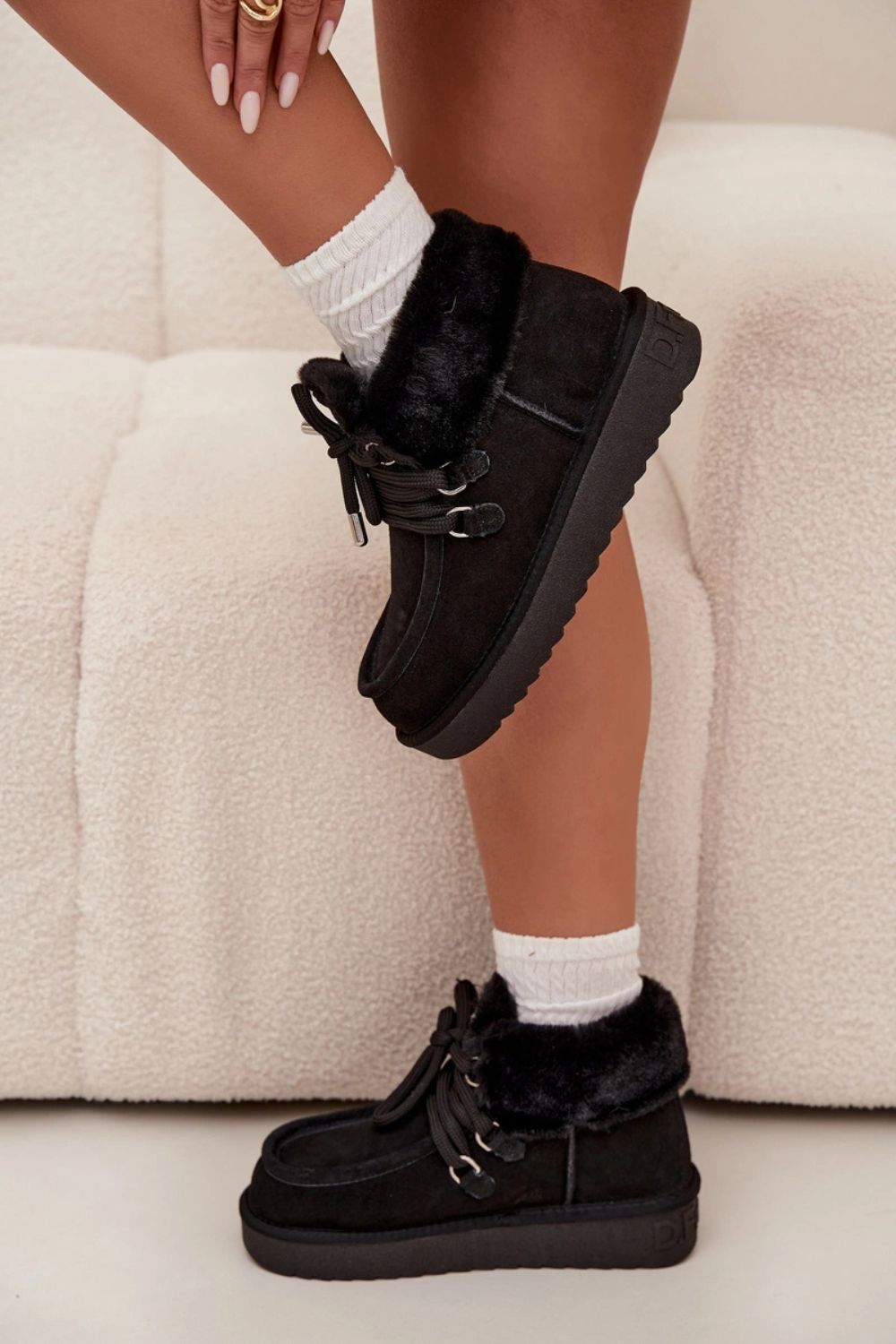 Step In Style Black Suede Warm Lined Snow Boots - view 4