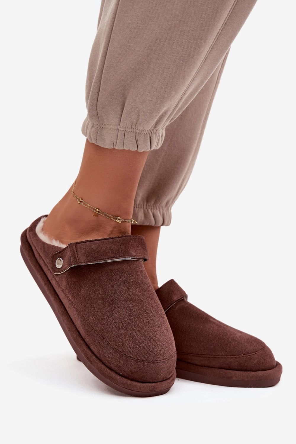 Step In Style Rilena Chocolate Faux Suede Warm Lined Slippers - view 2