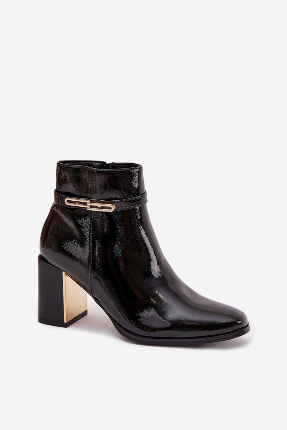 Step In Style Dorelia Black Faux Leather Warm Lined Heeled Ankle Boots - view 2