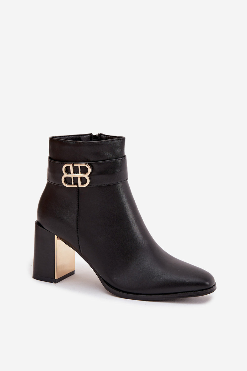 Step In Style Galinne Black Faux Leather Heeled Ankle Boots - view 2