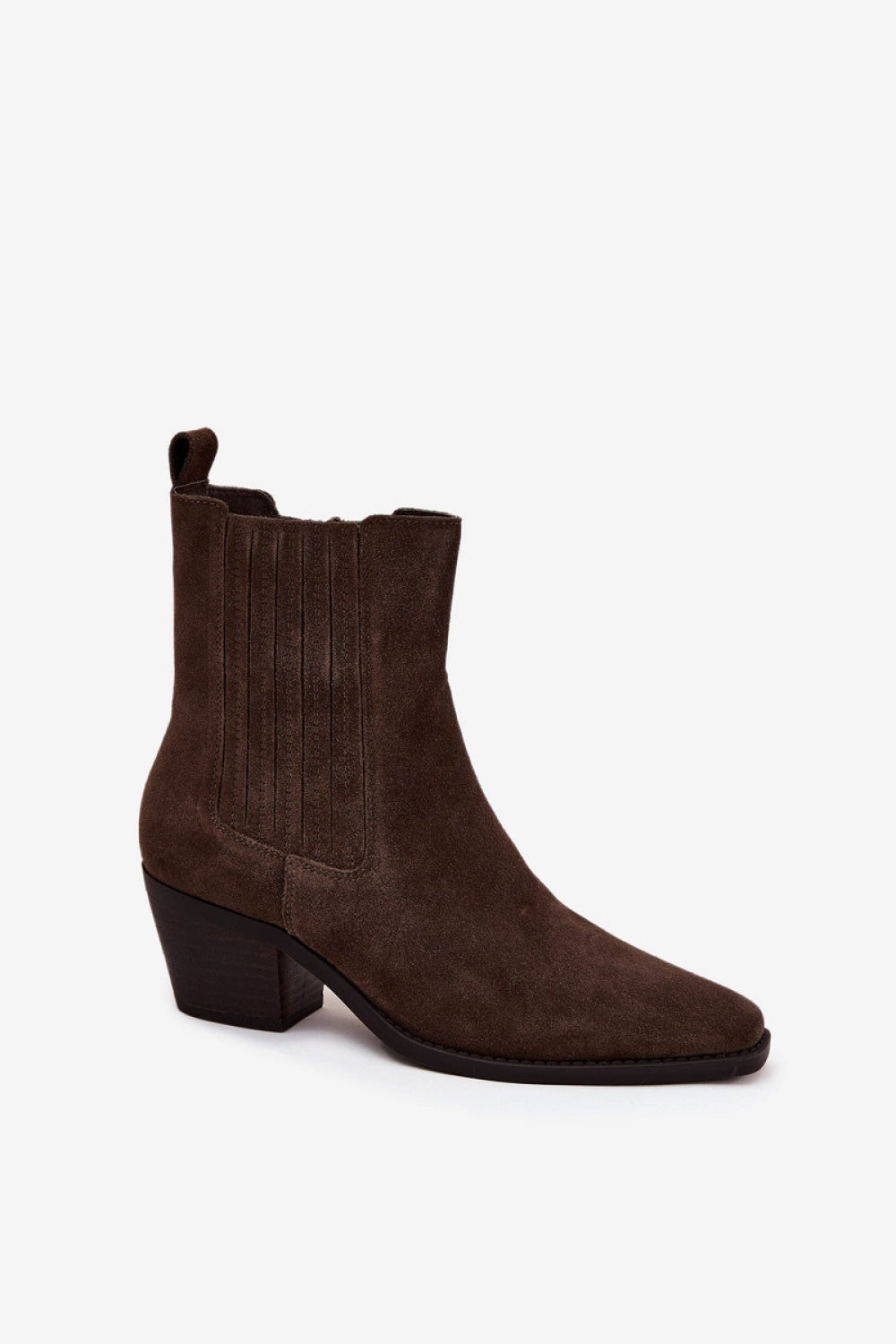 Step In Style Arelia Brown Suede Block Heel Heeled Ankle Boots - view 2
