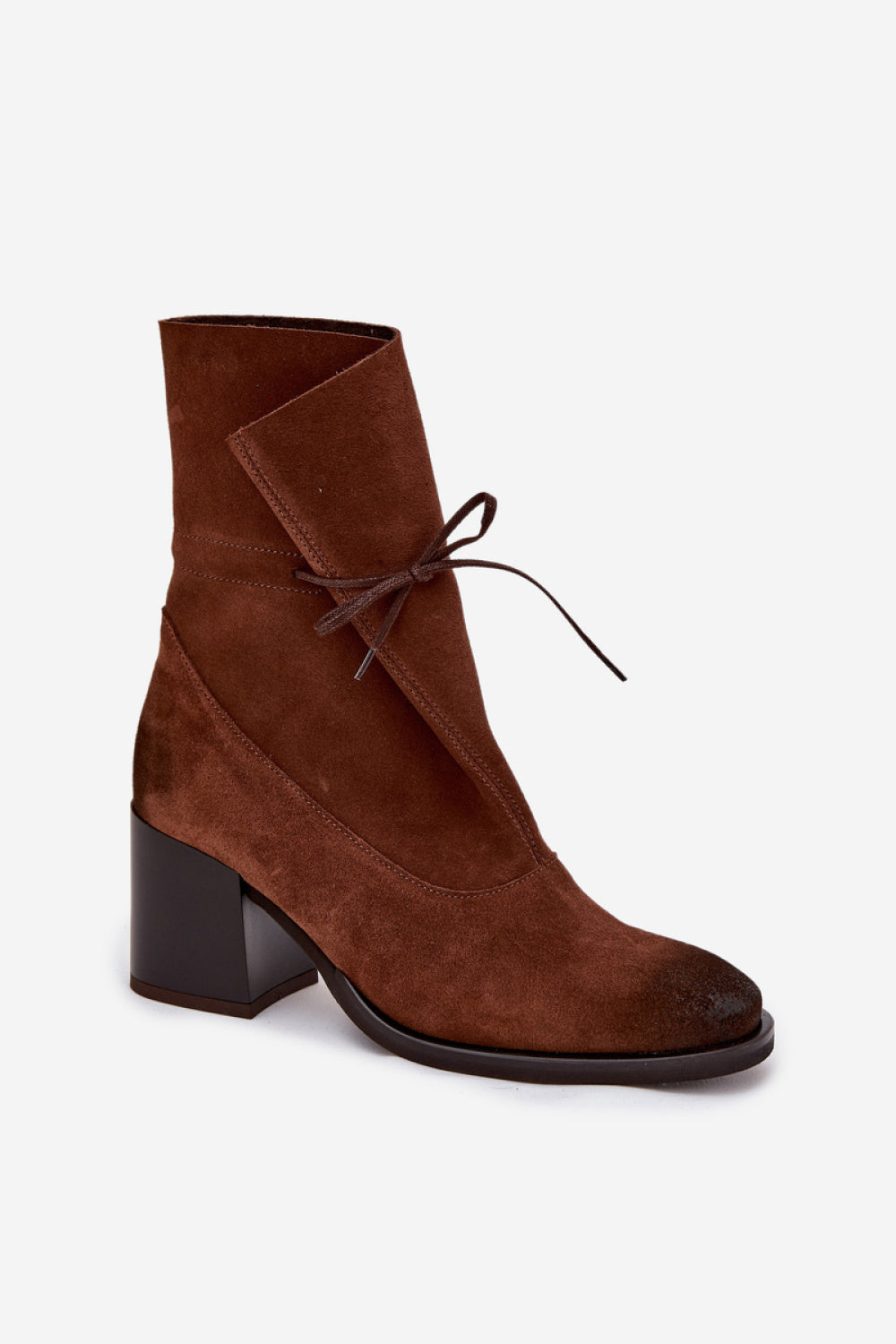 Step In Style Zazoo Brown Lace Heeled Ankle Boots - view 2