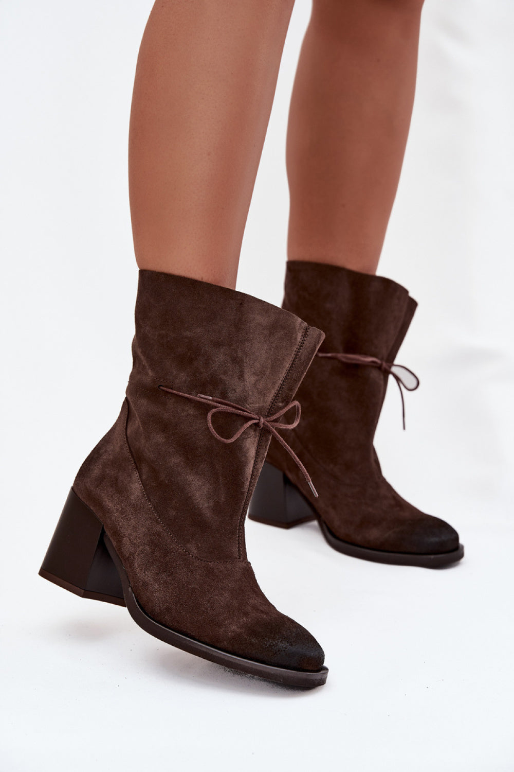 Step In Style Zazoo Chocolate Lace Heeled Ankle Boots