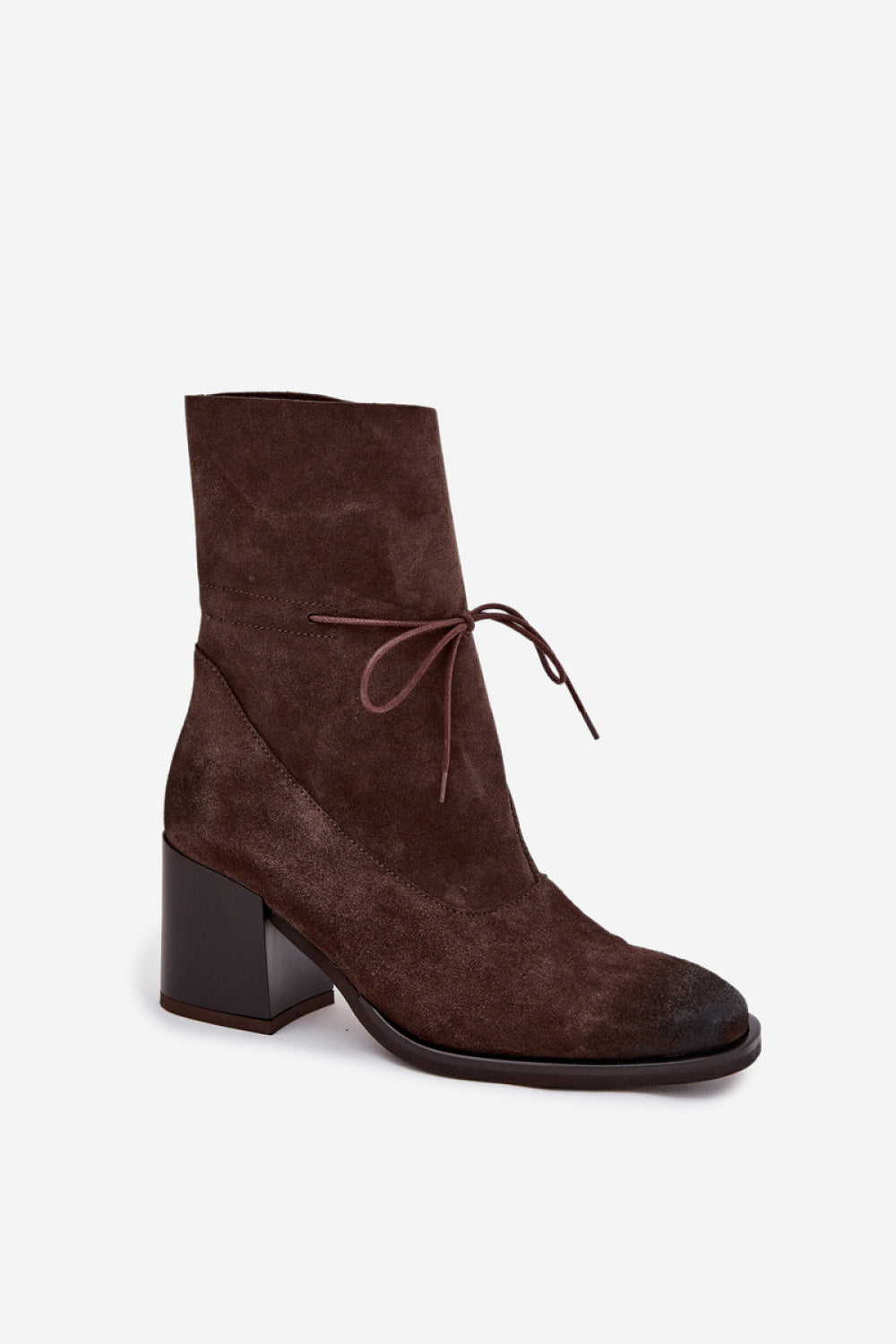 Step In Style Zazoo Chocolate Lace Heeled Ankle Boots - view 2