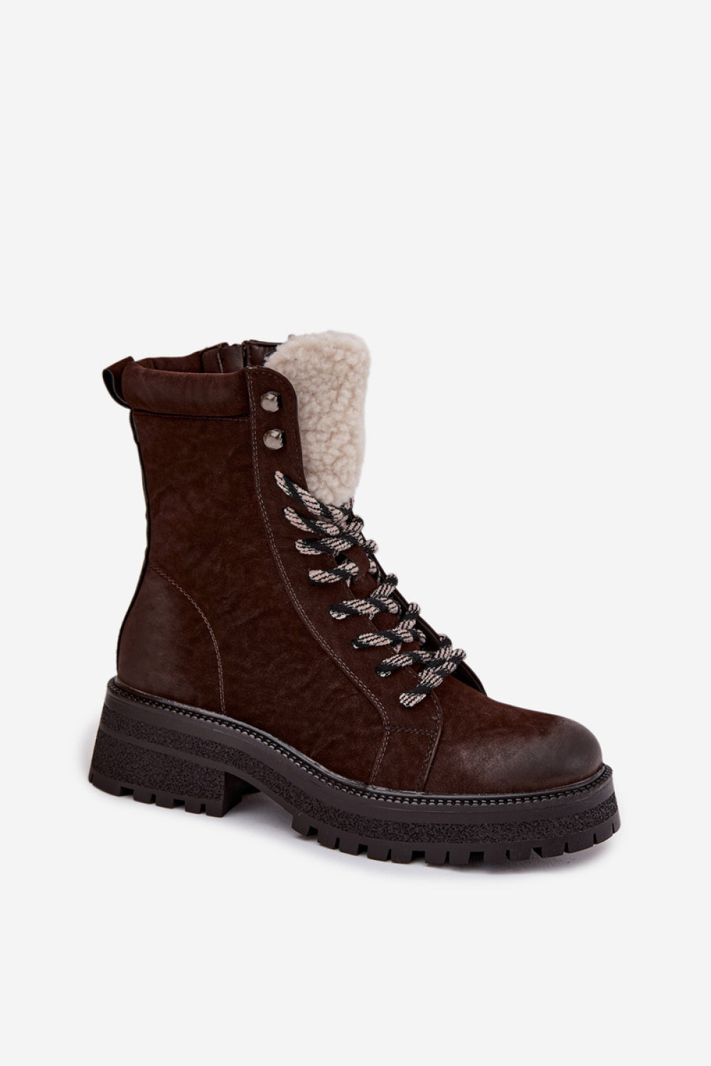 Step In Style Bellora Chocolate Faux Leather Hiking Style Boots - view 2