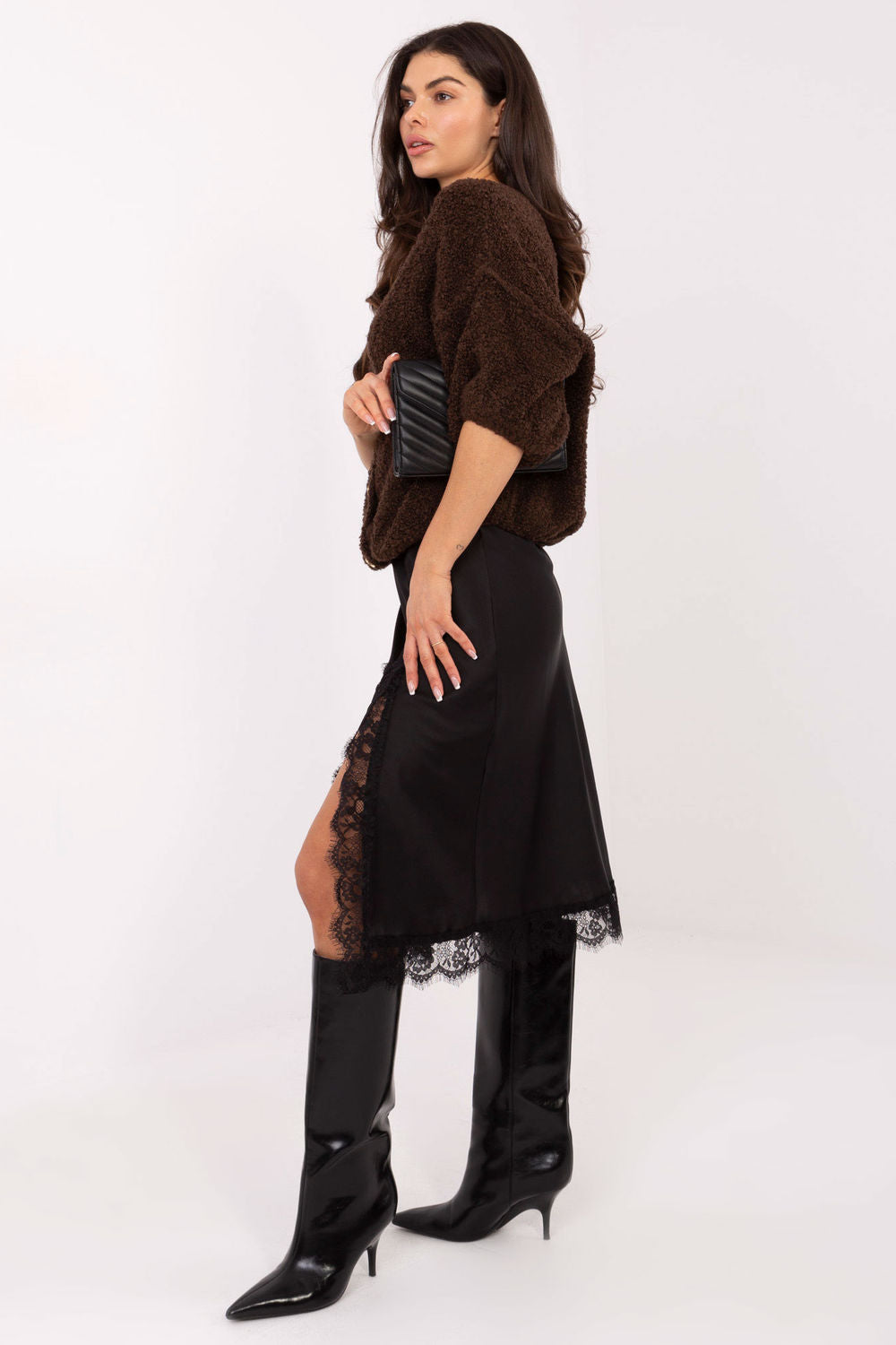 Italy Moda Dark Brown Cardigan - view 2