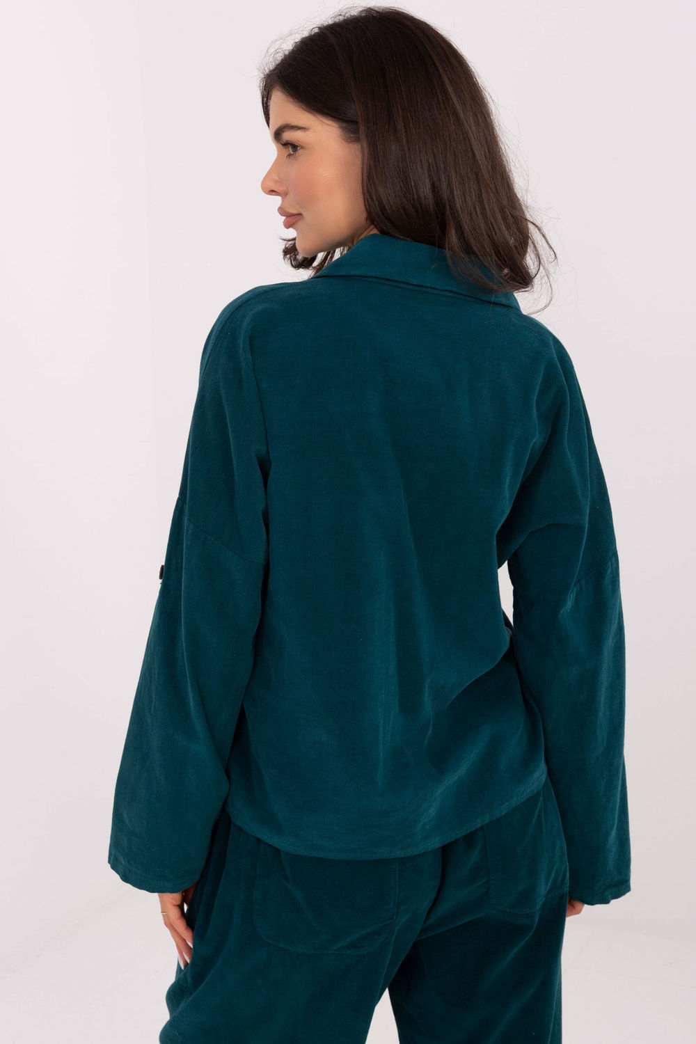 Italy Moda Teal High Waisted Long Sleeve Top - view 3