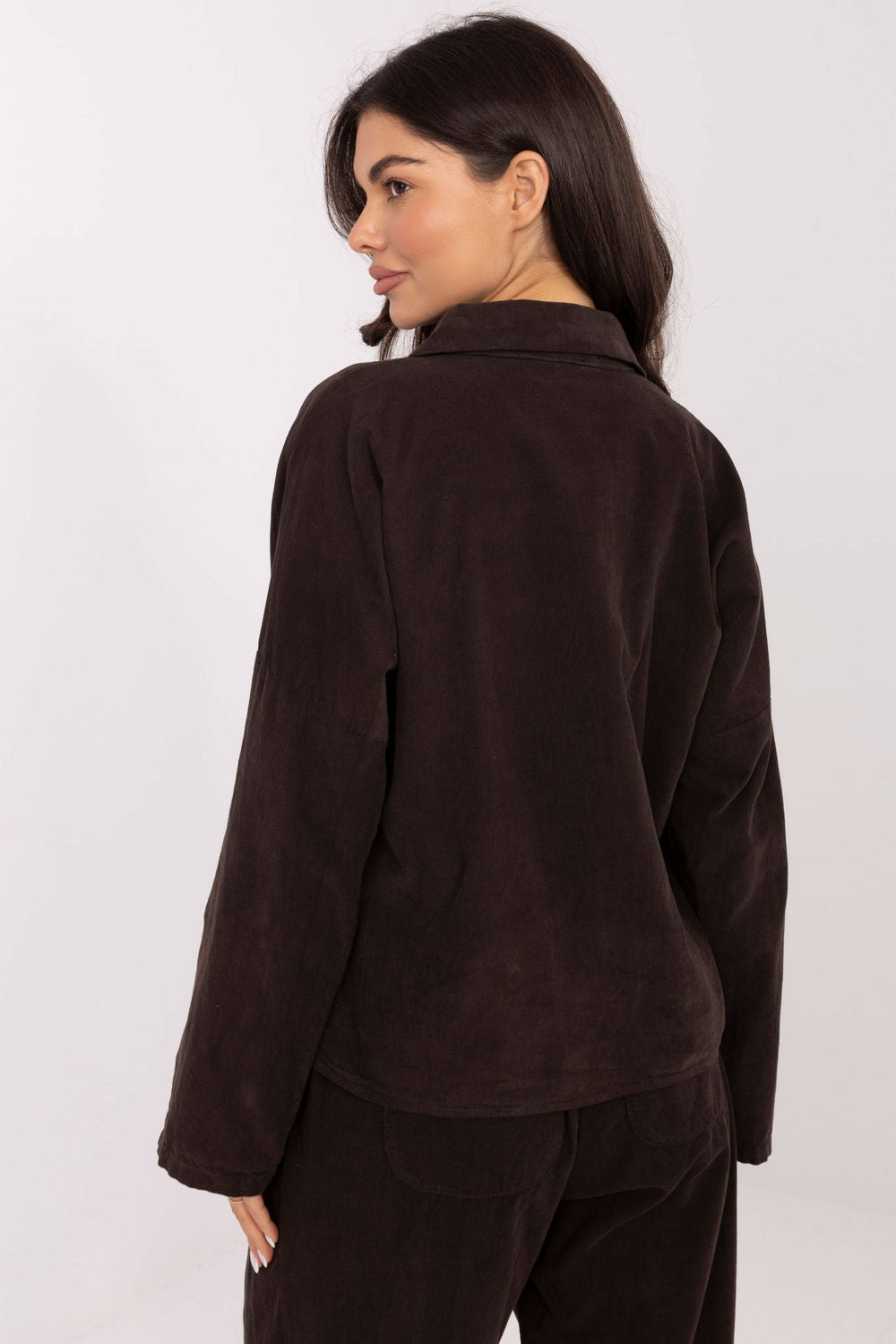 Italy Moda Dark Brown High Waisted Long Sleeve Top - view 3