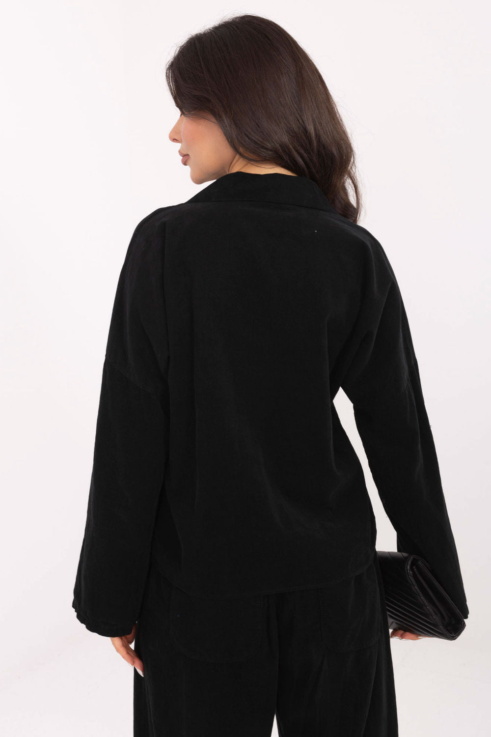 Italy Moda Black High Waisted Long Sleeve Top - view 3