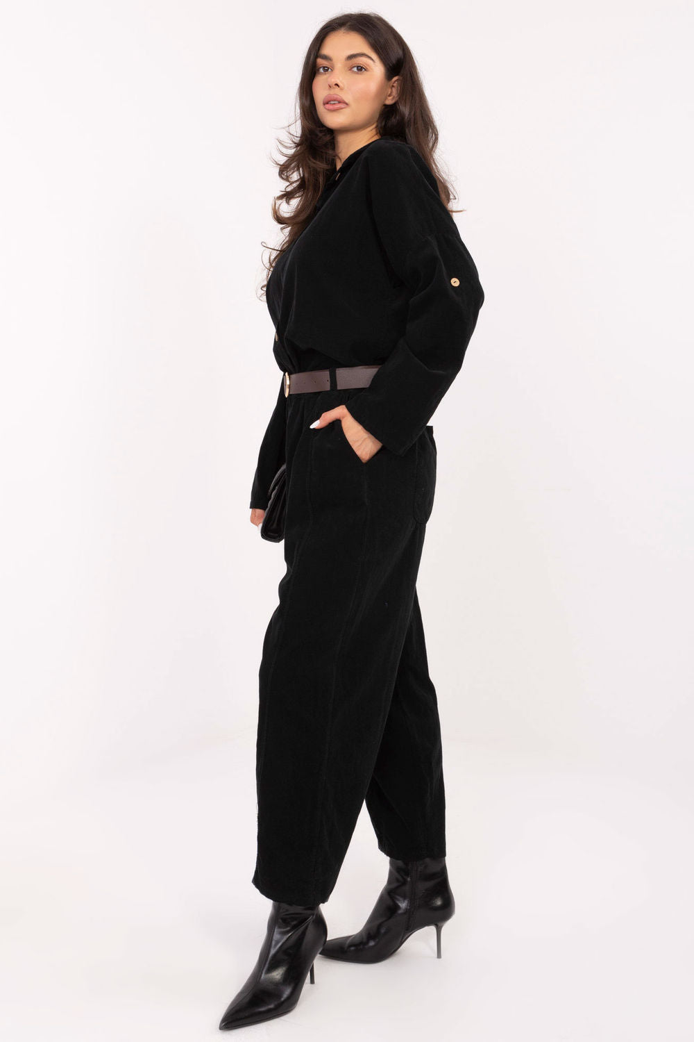 Italy Moda Black High Waisted Long Sleeve Top - view 4