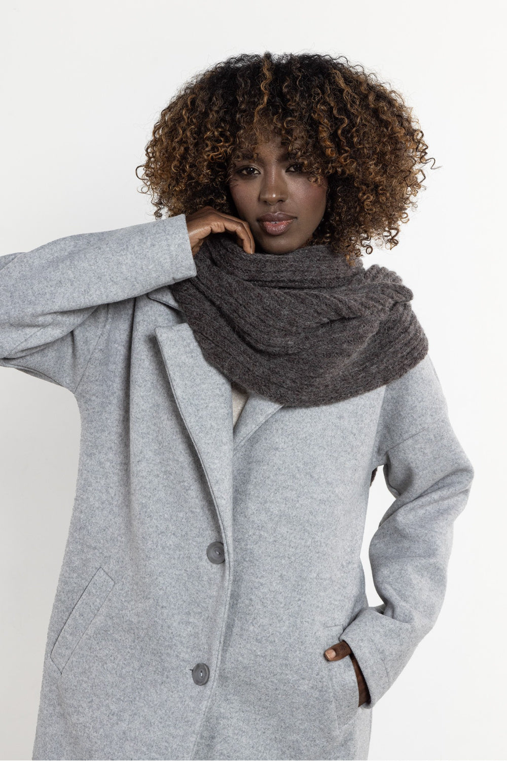 Awama Taupe Shawl - view 4