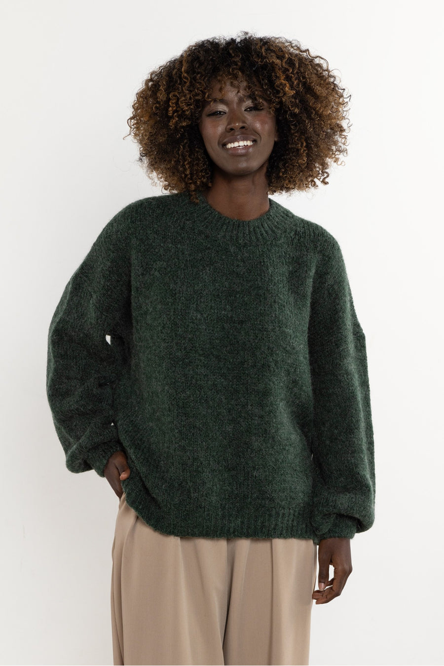 Awama Bottle Green Long Sleeve Jumper