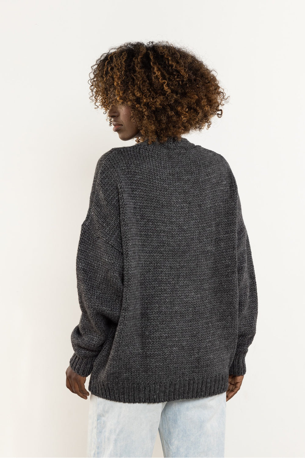 Awama Graphite V-Neck Cardigan - view 3