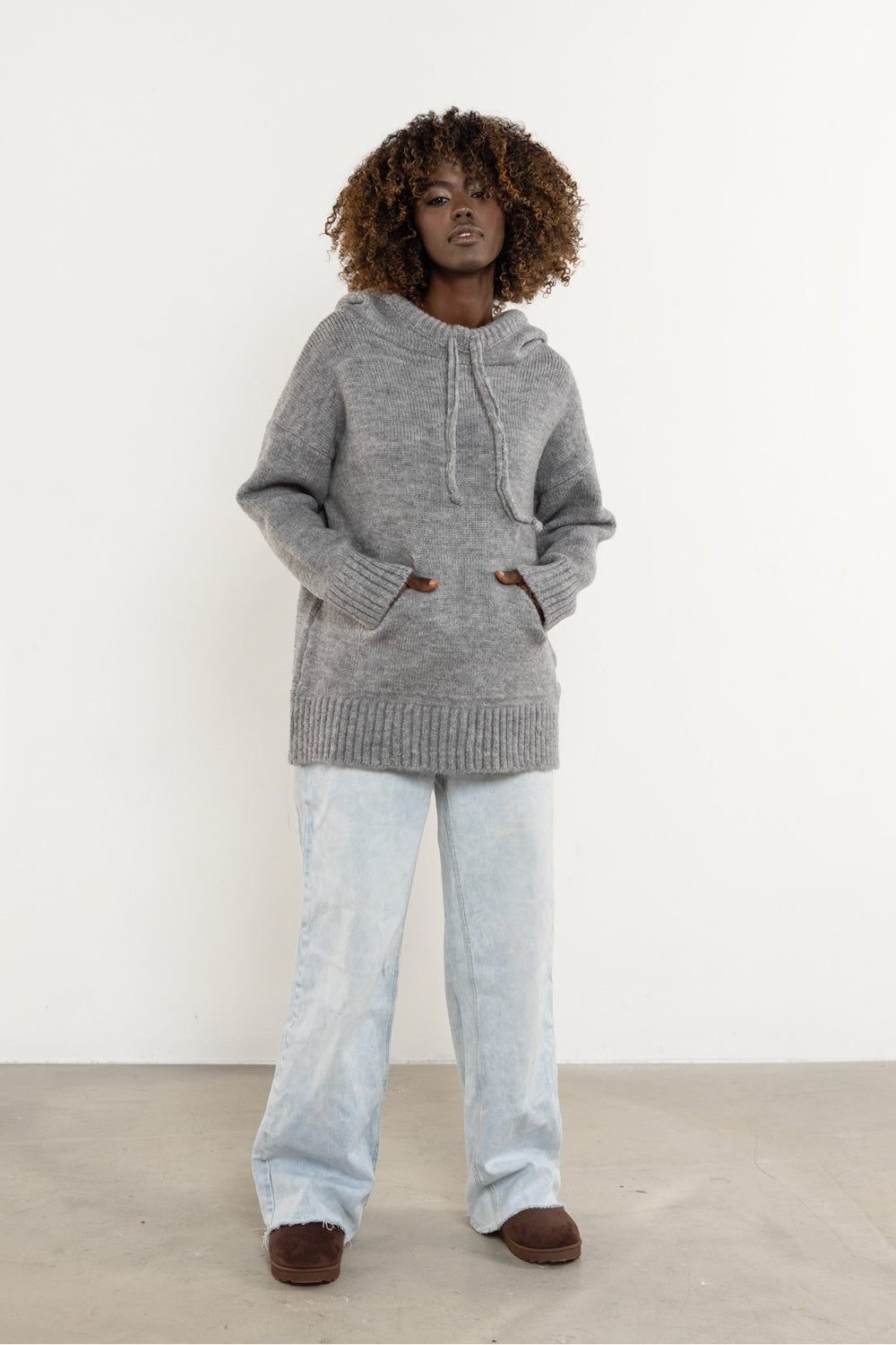 Awama Grey Knitted Long Sleeve Jumper - view 2