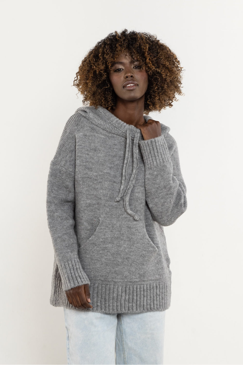 Awama Grey Knitted Long Sleeve Jumper - view 4