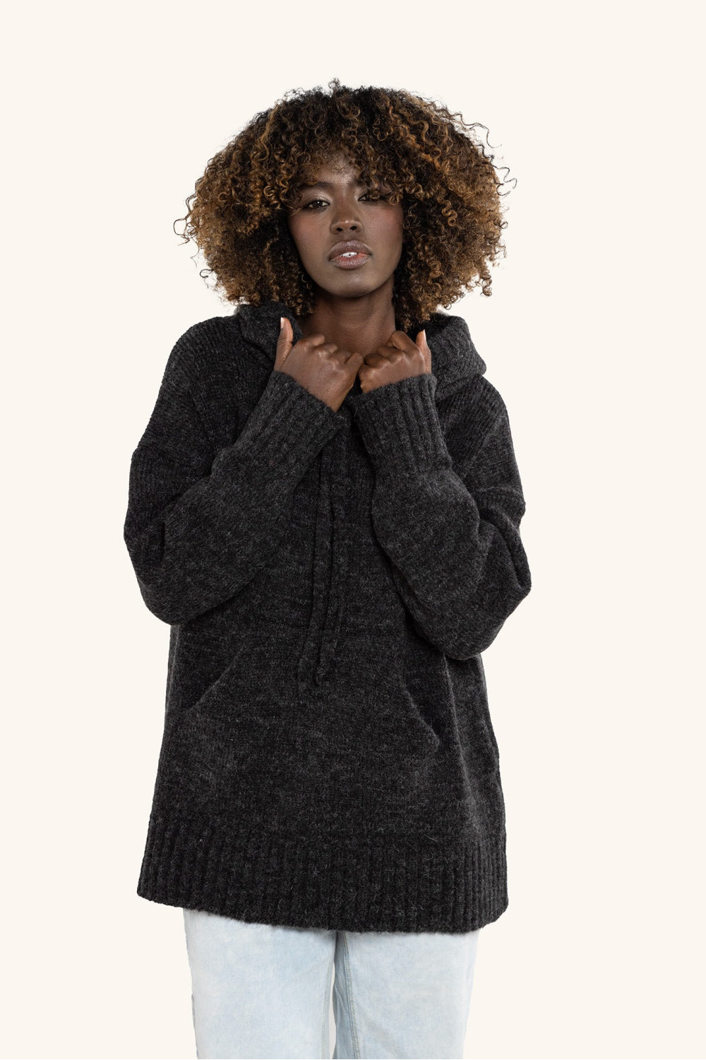 Awama Graphite Knitted Long Sleeve Jumper