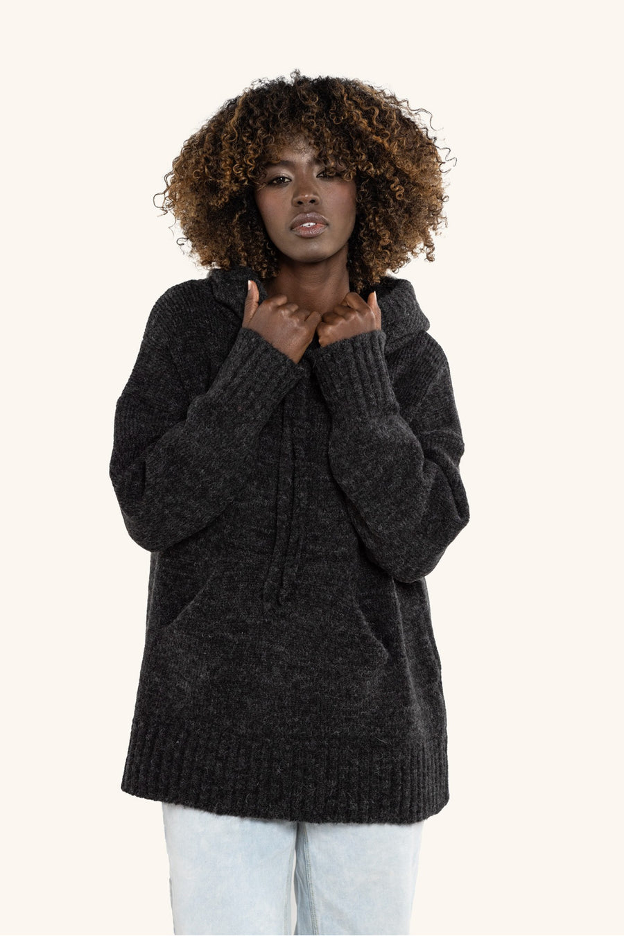 Awama Graphite Knitted Long Sleeve Jumper